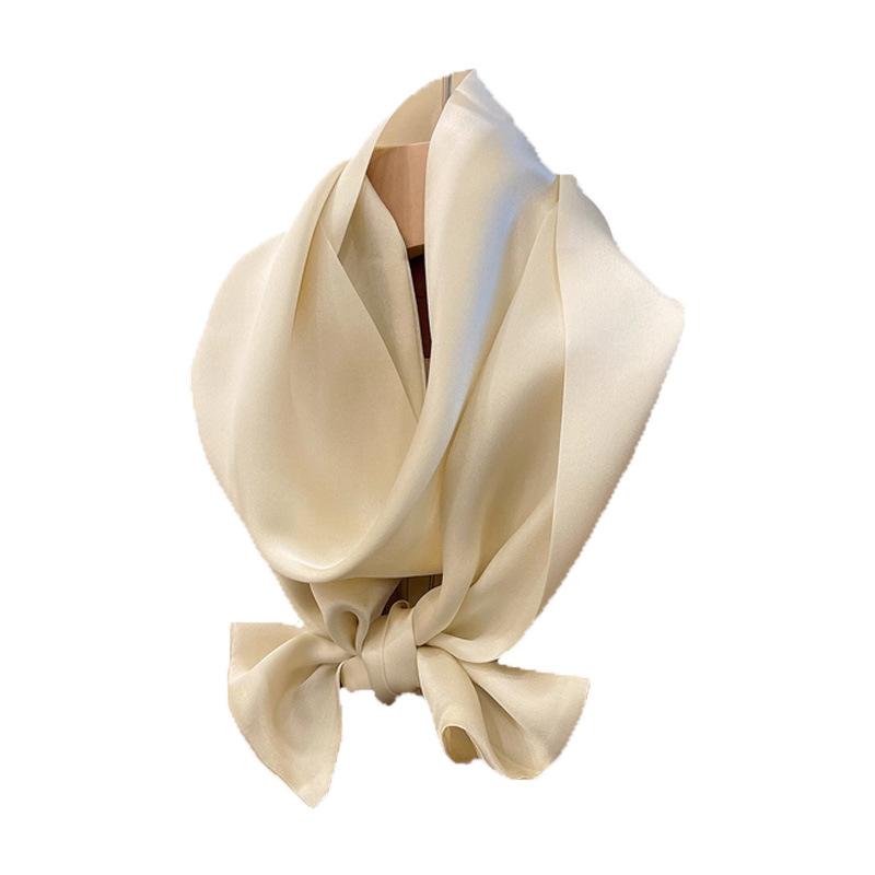 100% mulberry silk satin 15 * 145 silk solid color long scarf women's spring summer double-sided silk scarf