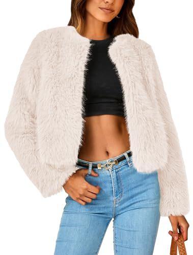 Winter jacket short jacket faux fur long-sleeved pockets thermal jacket autumn and winter clothes