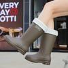 Fashion rain shoes women's platform versatile medium tube rain boots non-slip and wear-resistant women's work adult water shoes