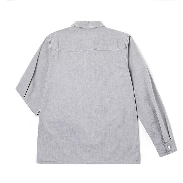 SS25 Comfortable Version Embroidered Small Logo Long Sleeve Shirt Men Shirts Gray LMT010407T1200FA08441
