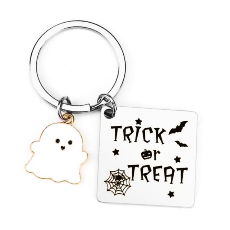 

Halloween Humorous Bad Taste Stainless Steel Keychain Cute Pendant Creative Gift Stainless Steel Keychain for Backpack Bag Pendant 2.5*2.5CM