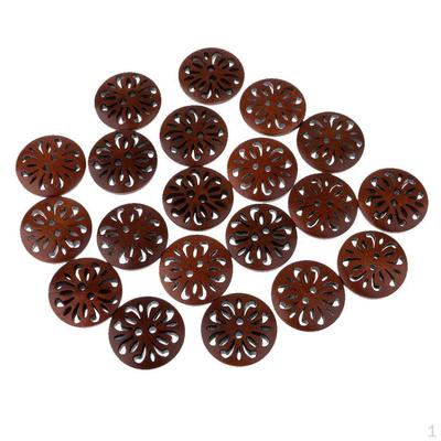 20 Piece Vintage Round Hollow 2 Holes Wooden Buttons for Sewing On Clothing Decoration 23mm