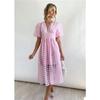 European And American Style Summer New Style Ladies Multicolor Lantern Sleeve Dress Casual Party Dress Women