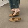 Französisch dicker Absatz Retro eckige Spitze mit Mary Jane Schuhen Spät Abendwind vielseitig nicht müder Fuß mittlerer Absatz Pendeln einzelne Schuhe Frauen