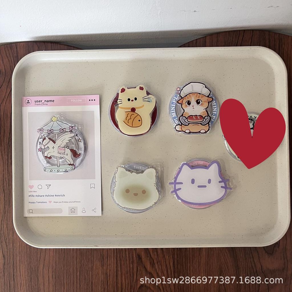 Cute Korean Cartoon Cat Magnetic Phone Holder (Magsafe Compatible)