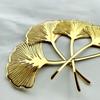 Acrylic Gold Ginkgo Leaves Cake Topper Happy Birthday Cake Toppers Baking Accessories Party Supplies Cake Decorating Tools