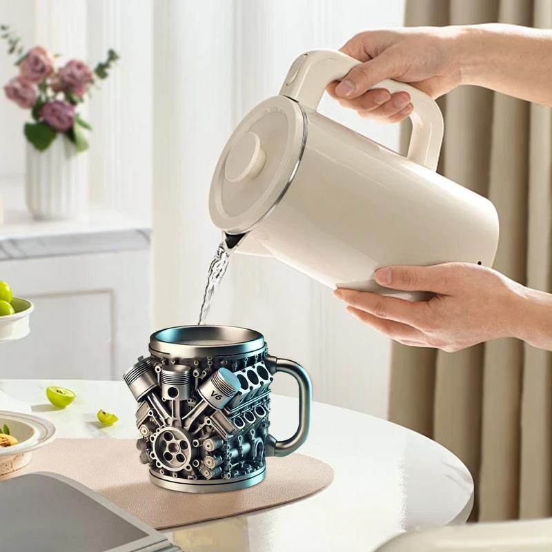 Coffee Mug Reusable Creative Car V8 Engines Water Container Funny Drinking Accessories Portable Stainless Steel Juice Beer Cup