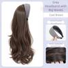 Hair Hoop Half Headband Wig Korean Style Long Wavy Curly  Hair Gray Wide Knit Headband Wig  Party