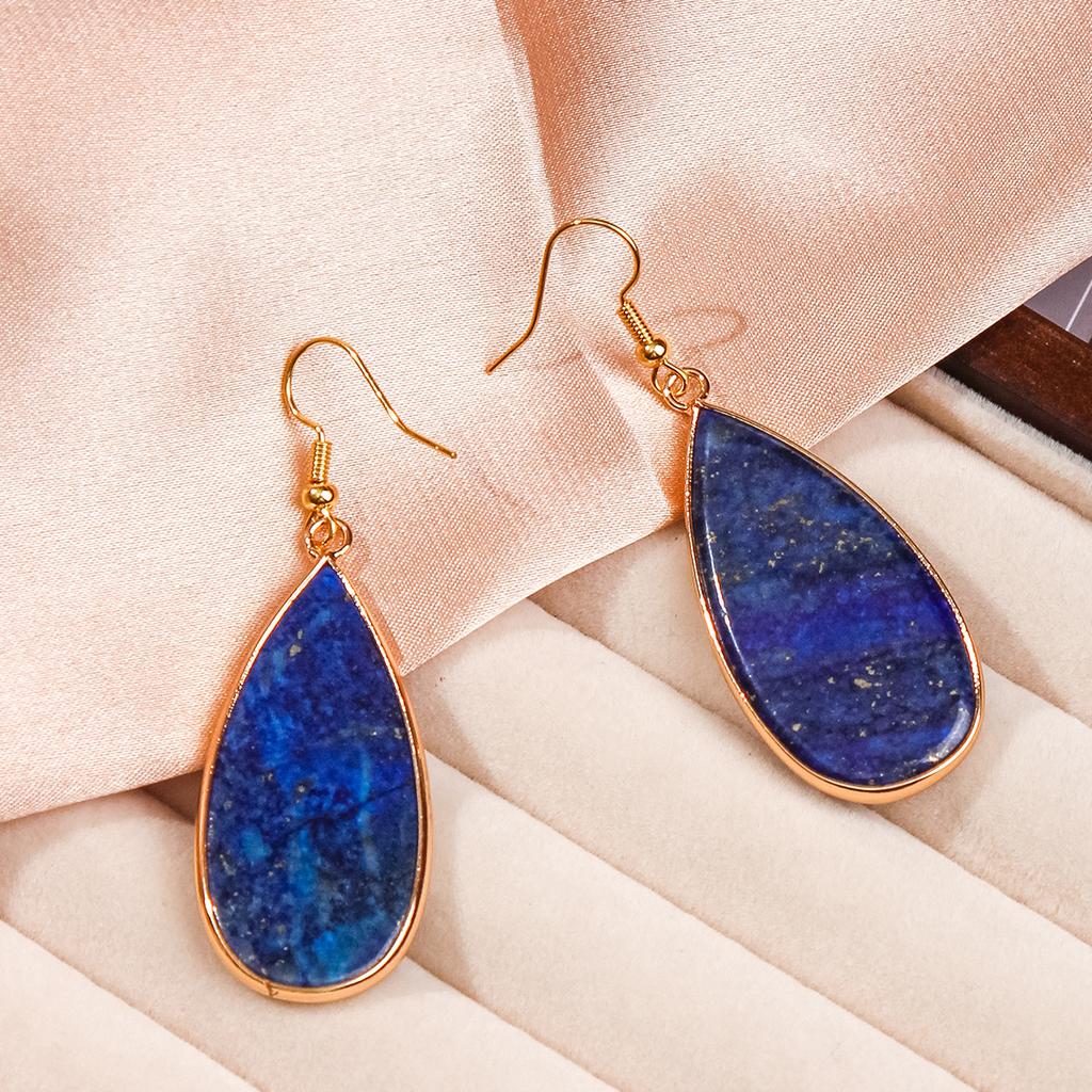 Natural Stone Earrings, Light Luxury High-end Earrings, Blue Pine, Green Eyed Stone Earrings, Accessories