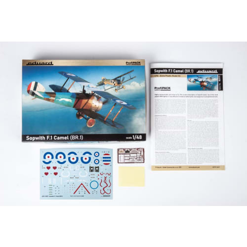 Eduard 1/48 Profipack RAF Sopwith F.1 Camel BR.1 Engine Plastic Model Kit EDU82171, Molded In Color