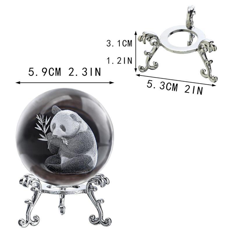 AEE4-3D Laser Engraved Starry Crystal Decorative Ball Figurine 60Mm Glass Sphere Paperweight With Stand Art Decor Crafts
