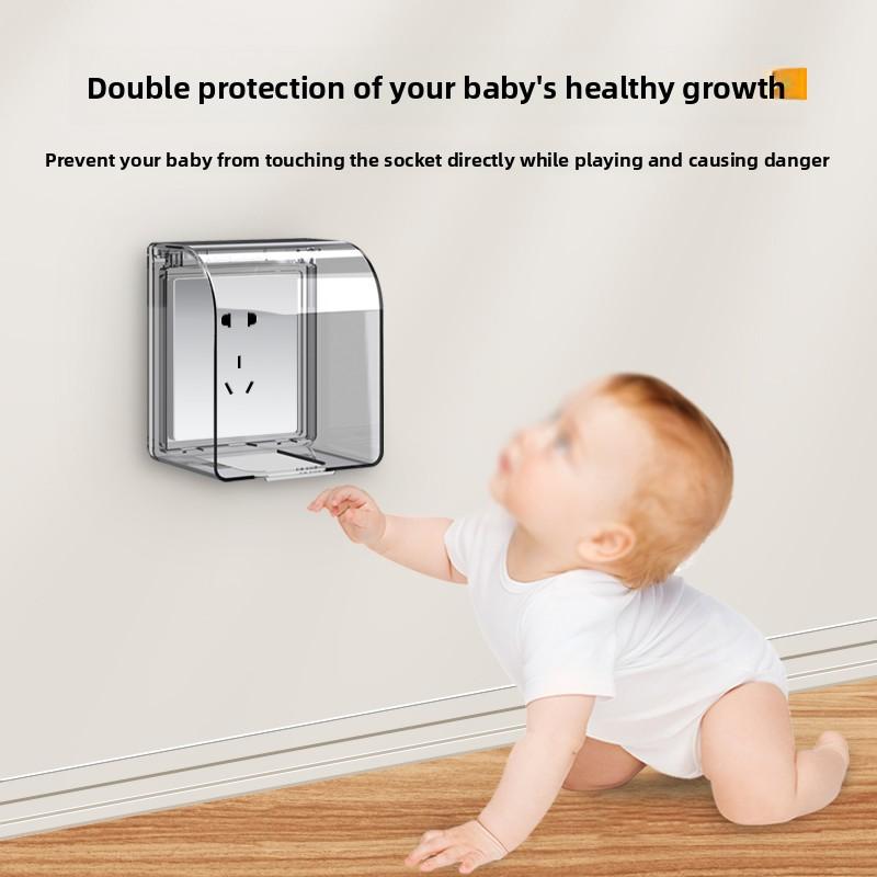 Waterproof Self-Adhesive 86 Type Socket Box Splash Proof Bathroom Plug Socket Enclosure Electronics & Instrument Protection