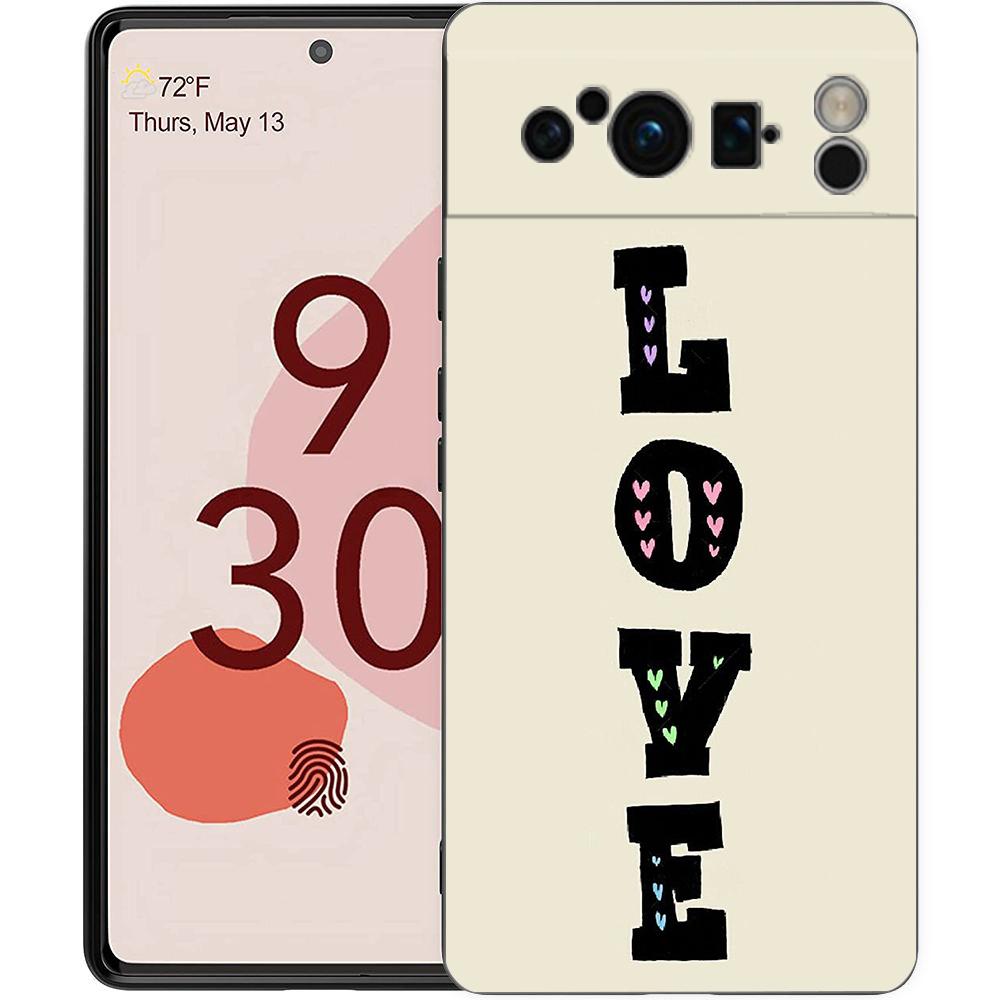 

Luxury Phone Case For Google Pixel 10 9 8 9A 8A 7 7A 6 Pro XL 6A 5G Black Soft Back TPU Cover Personalised Glitter Name Pixel 7A