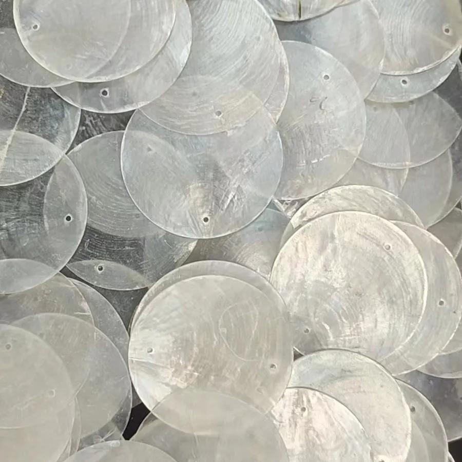 

Індонезія Натуральна Раковина Абалона Слюда Скибочки для DIY Крафтів, Освітлення, Музики вітру та Декорацій 5cm normal double-hole with ring 200 pcs