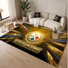 Custom Rug Pittsburgh Steelers Pattern Print Name Text Soft Non‑Slip Floor Carpet for Home Indoor Decoration