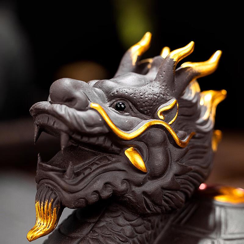 Zisha Ceramic Dragon Turtle Figurine