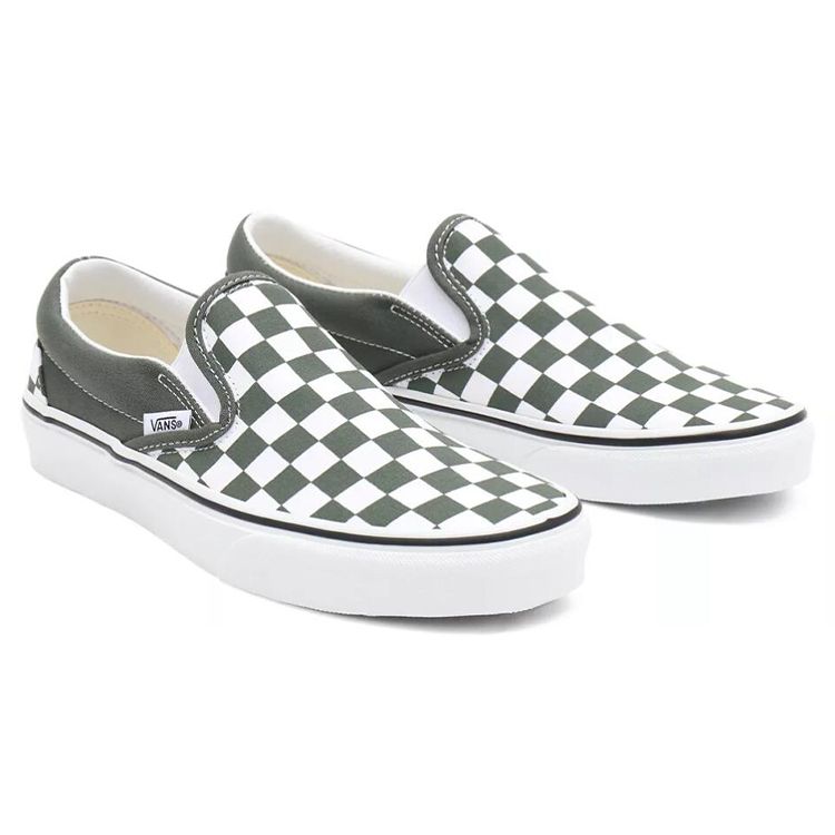 Vans Classic Slip-On Thyme Checkerboard Unisex Sneakers Green True-White VN0A33TB9HO