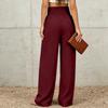 Women's High Waisted Linen Wide Leg Pants Cotton Linen Blend Wide Leg Trousers With Elastic Waistband Casual Button Down Pants