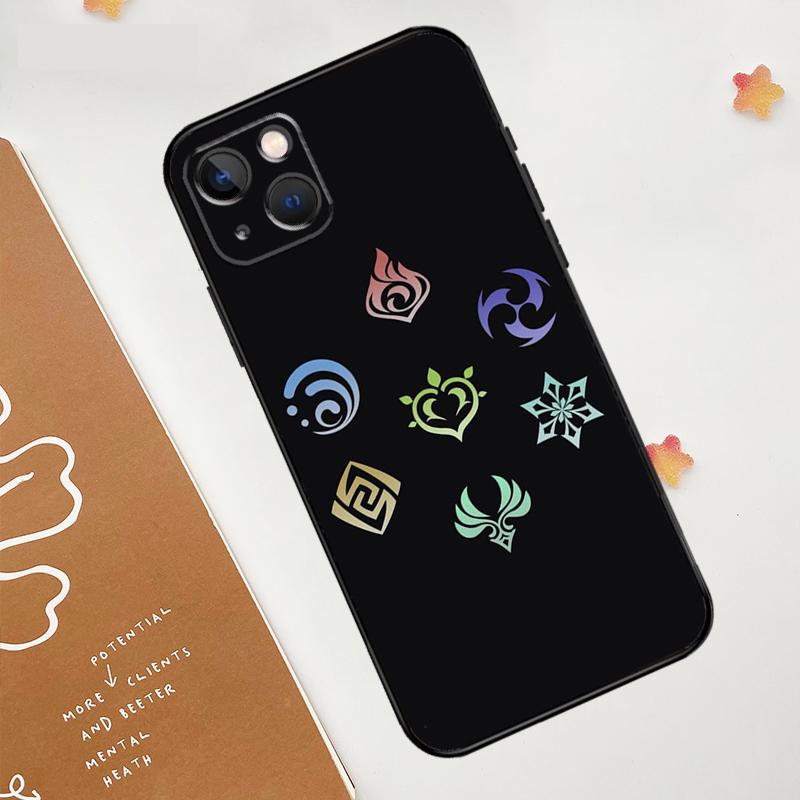 

Genshin Impact Elements Case For Apple iPhone 16 15 14 13 12 11 Pro Max Mini XR 15 16 Plus 16e Protective Cover iPhone 16e