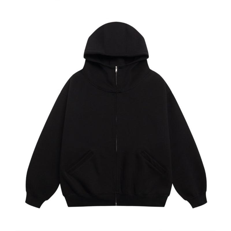 Autumn and Winter New 0 Mamba Cotton Double-ended Zipper Semi-turtleneck Cardigan Jacket Solid Color Loose Casual Hoodie