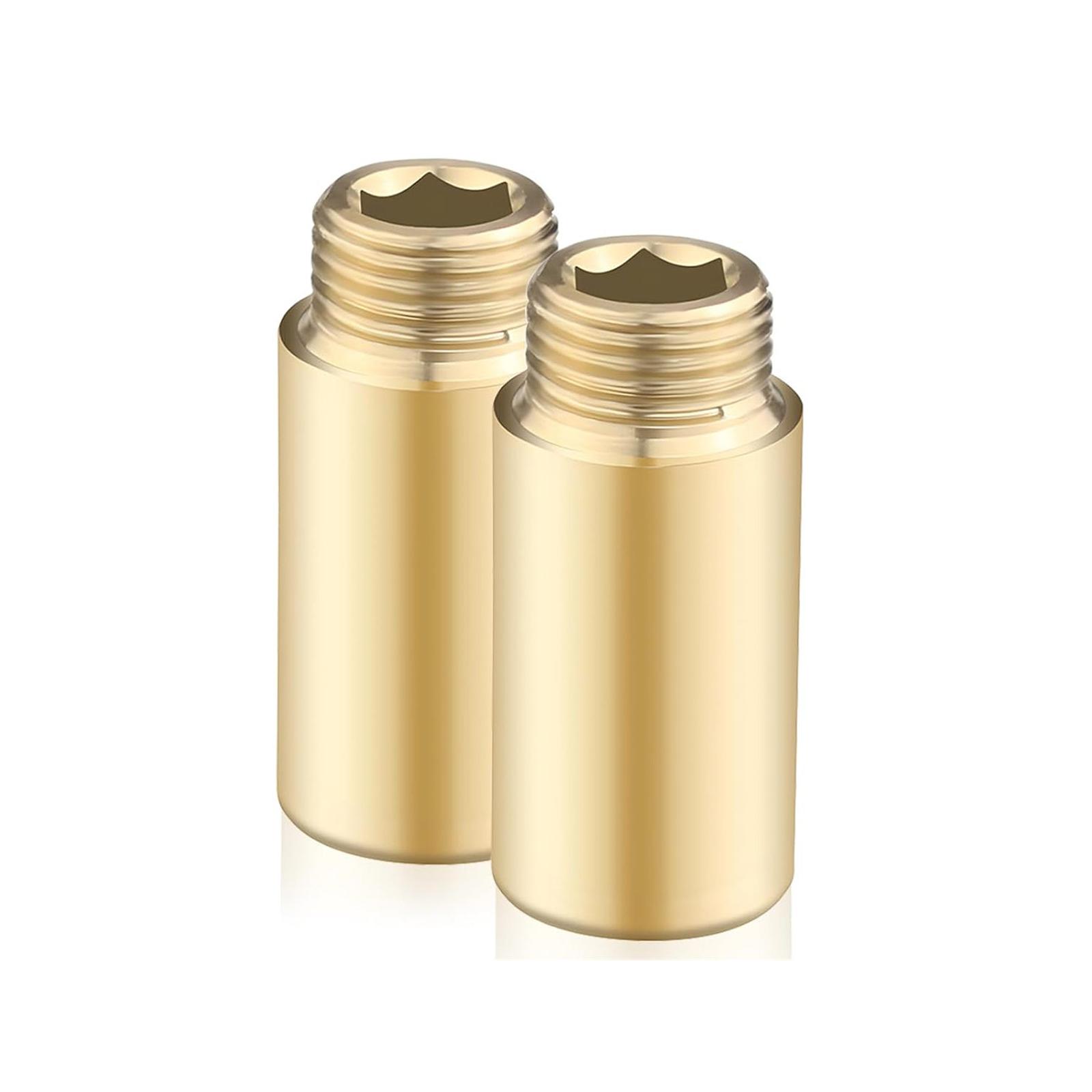 

Упаковка из 2 латунных удлинителей крана 1/2 дюйма 40 мм Латунный удлинитель крана Резьбовой фитинг для питьевой воды и установки отопления