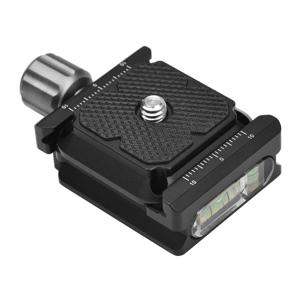 Aluminum Alloy Quick Release Plate Clamp Adapter with QR Plate 1 4 Inch Screw Connector Built in Bubble Levels for with