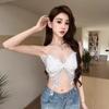 Pure Desire Sexy Butterfly Neck Sling Vest Mesh Stitching Irregular Strap Backless Slim Top