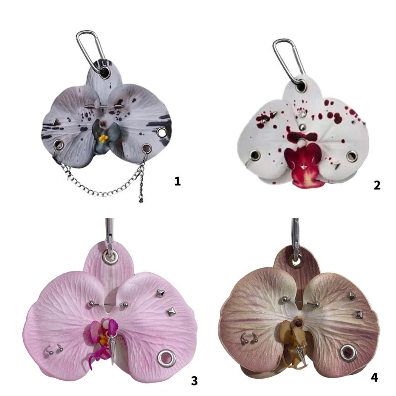 Stilvoller Schlüsselanhänger mit Blume Elegantes Schmetterlingsdesign Leichtes Stabiles Kunststoffzubehör