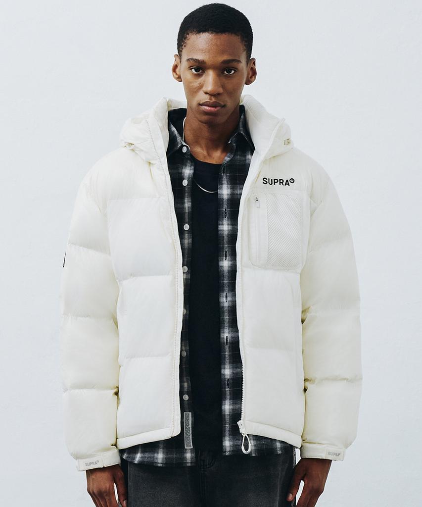 Supra Mesh Pocket Short Down Jacket (Ivory)