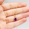 Amethyst-Anhänger-Halskette, Geburtsstein-Schmuck für Sie, Februar-Geburtsstein, lila Edelstein