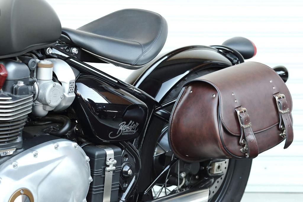 Kijima Motorcycle Parts Side Bag Left for Honda Bonneville Bobber Support, Steel, Side, ('17-), Black, HTR-08008
