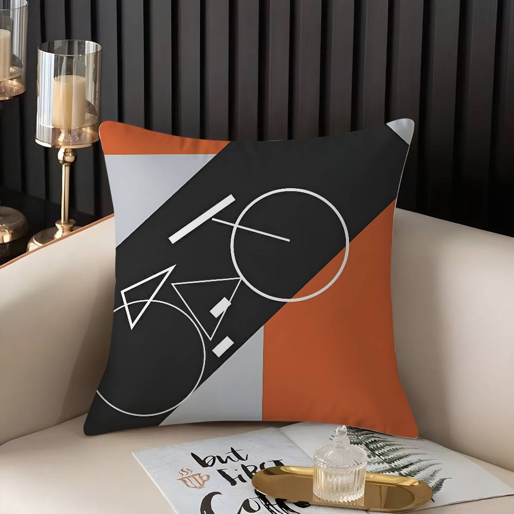 Abstract B-Bauhaus Geometry Pillow Case Home Dorm Chair Back Short Plush Double-sided Printing Office Nap Time Cushion Cover