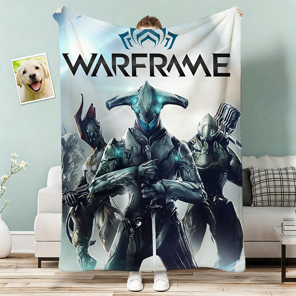 Popular Games Warframe Throw Lightweight 240g Flannel Blanket Soft Skin-friendly for Summer Cooling 75x90cm