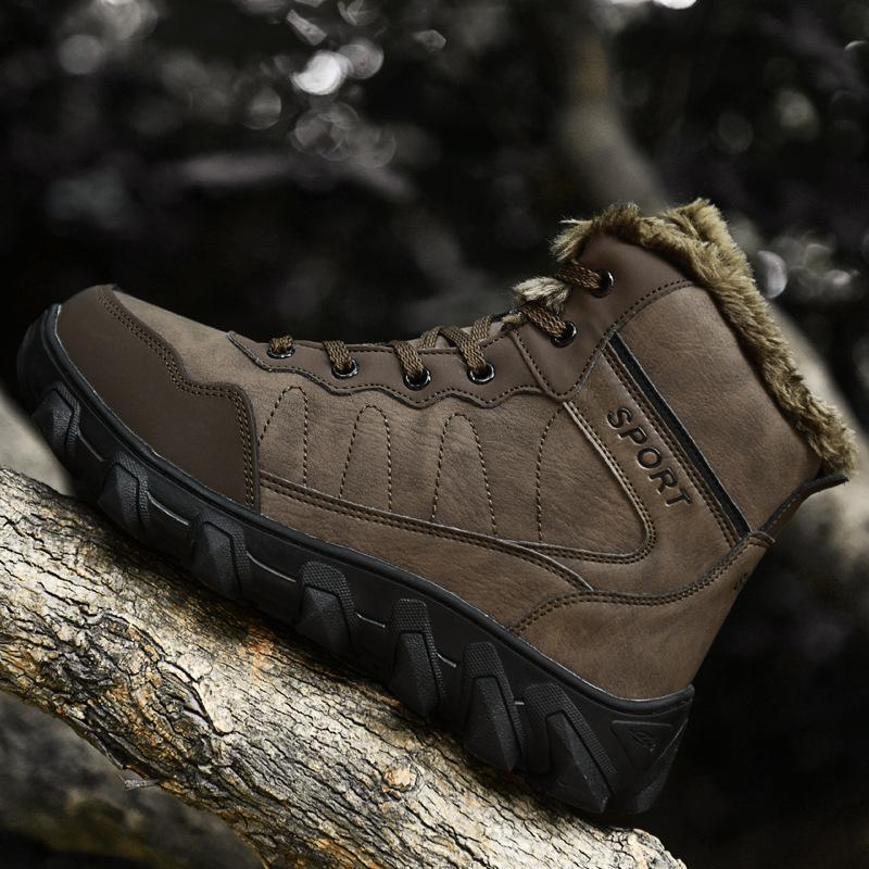 New Winter Cotton Shoes Fur Integrated Snow Boots Sports Outdoor Hiking Boots Velvet Warm Snow Boots