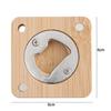 10/1Pcs Bamboo Square Bottle Opener Beer Openers Coaster Fridge Magnet Decoration Home Kitchen Bar Accessories Wood Tools