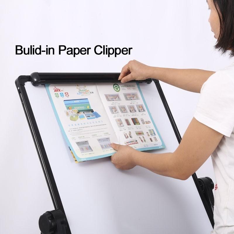 Magnetic Standing White Board Foldable Dual Sided Whiteboard Adjustable Height Notice Board 90x60cm