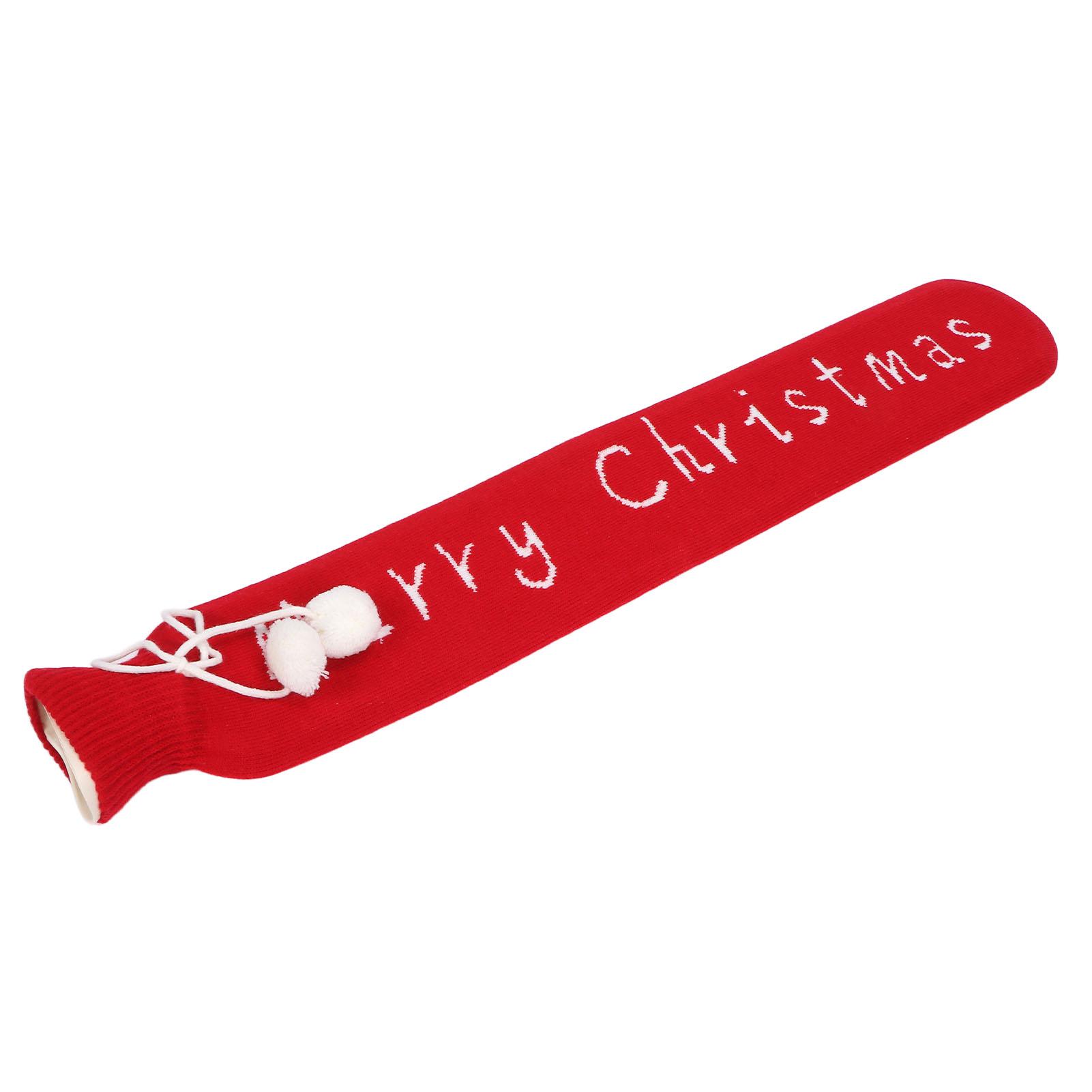 

Hot Water Bottle Soft Rubber Knitting Sleeve Hot Water Bag for Warming Shoulders Neck Waist Red 2L