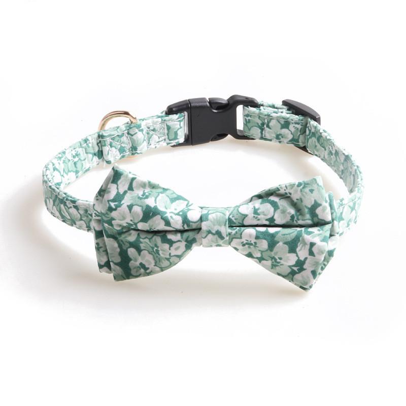 New Arrival! Adorable Cotton Printed Dog Collar Romantic Rose Collection