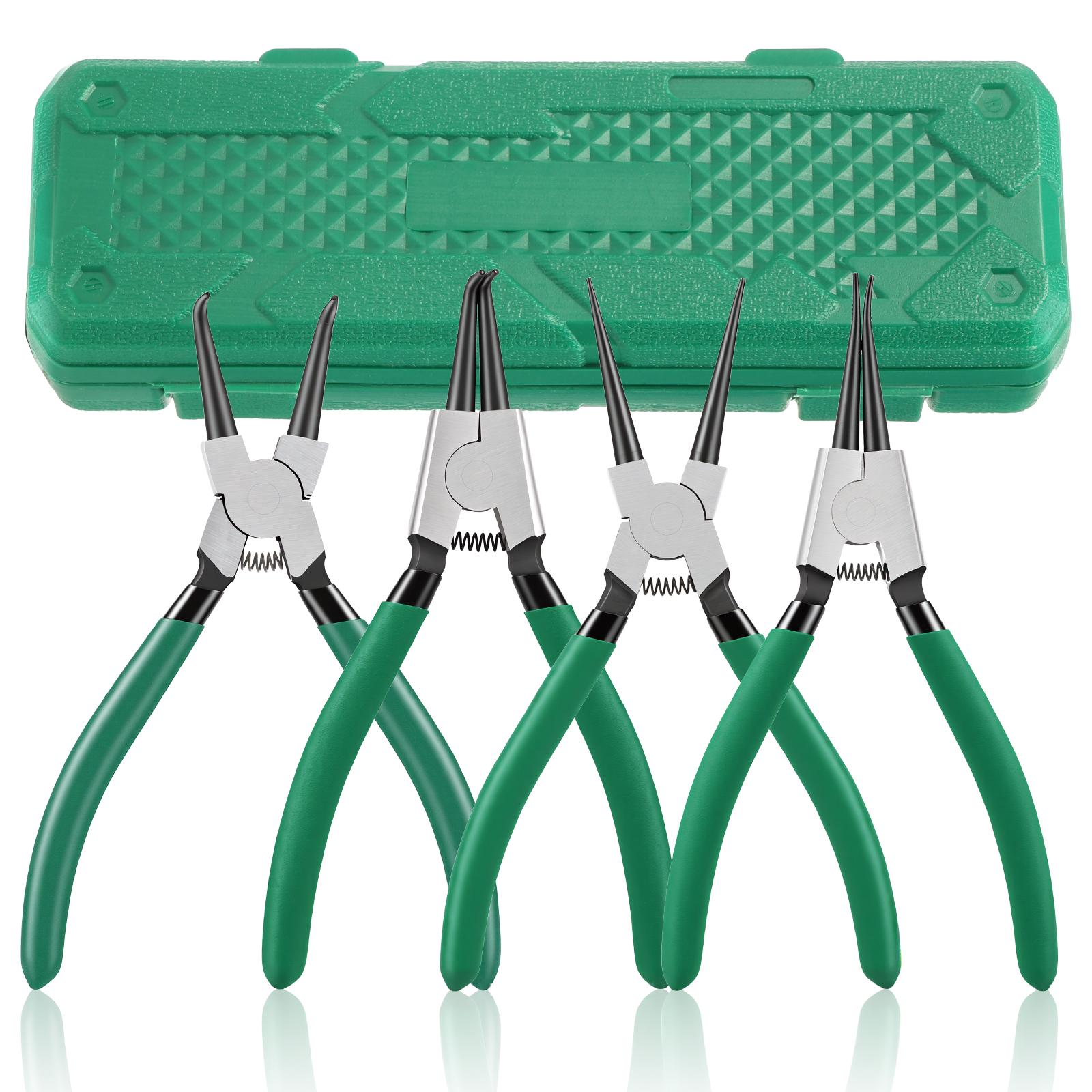 4Pcs Retaining Ring Removal Pliers  Internal and External Snap Ring Pliers For Removing Installing Puller Locking Rings Shafts