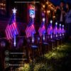 Solar-Powered LED American Flag Lawn Light - Outdoor Waterproof Decoration
