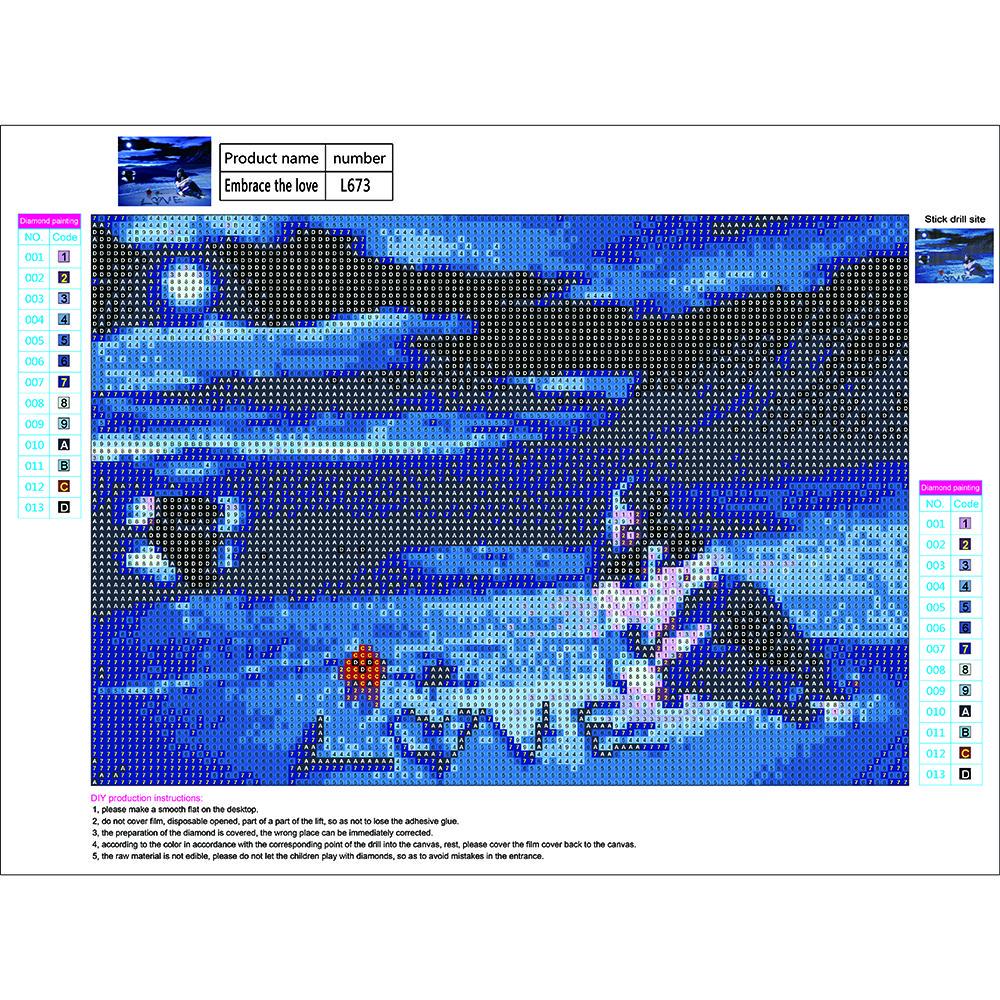 5D DIY Diamond Embroidery Beach Couple Diamond Painting Cross Stitch Rhinestone Mosaic Home Decor