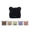 Knitted Bear Ear Hat Cartoon Plush Beanie Cap Winter Ear Protection Skull cap  Women
