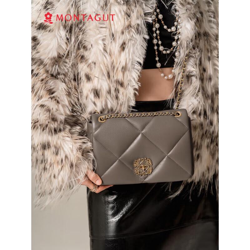 Montagut Women s Quilted Genuine Leather Chain Crossbody Bag