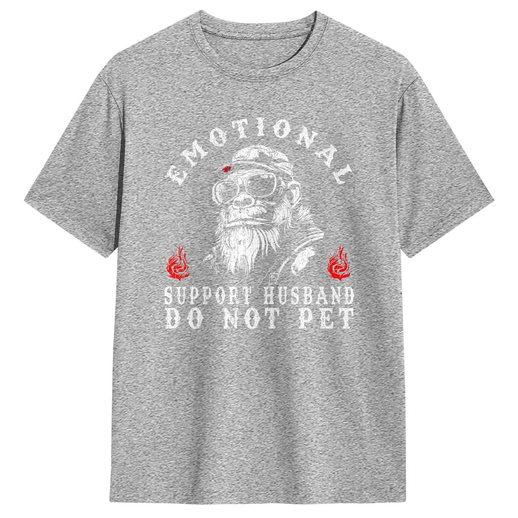 Emotionaler Unterstützungs-Ehemann Nicht streicheln Lustiges Affen T-Shirt Neuheit T-Shirts Vintage T-Shirt Sommer Baumwolle Oversize Oberteil T-Shirts