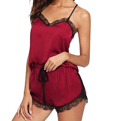 Women Sleeveless Strap Nightwear Sleepwear Pajama Set Lingerie For Women ZH