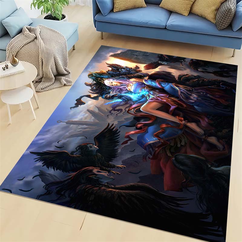 

Japanese Anime Characters Collage Area Rug, Vibrant Red & Purple Print Non-Slip Floor Mat 40x60cm( 15x23in )