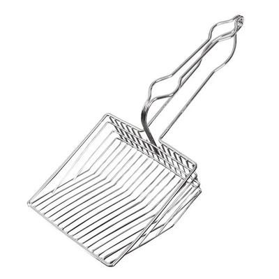 Stainless Steel Metal Cat Litter Scoop Large Size Fine Mesh Cat Toilet Shovel Durable Easy To Grip Pet Cleaner Shovel
