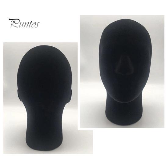 Black Foam Wig Head Tall Male Mannequin Hairpieces Display Holder Hats Sunglasses Headphone Headwear Stand Cosmetics Model Head Prop