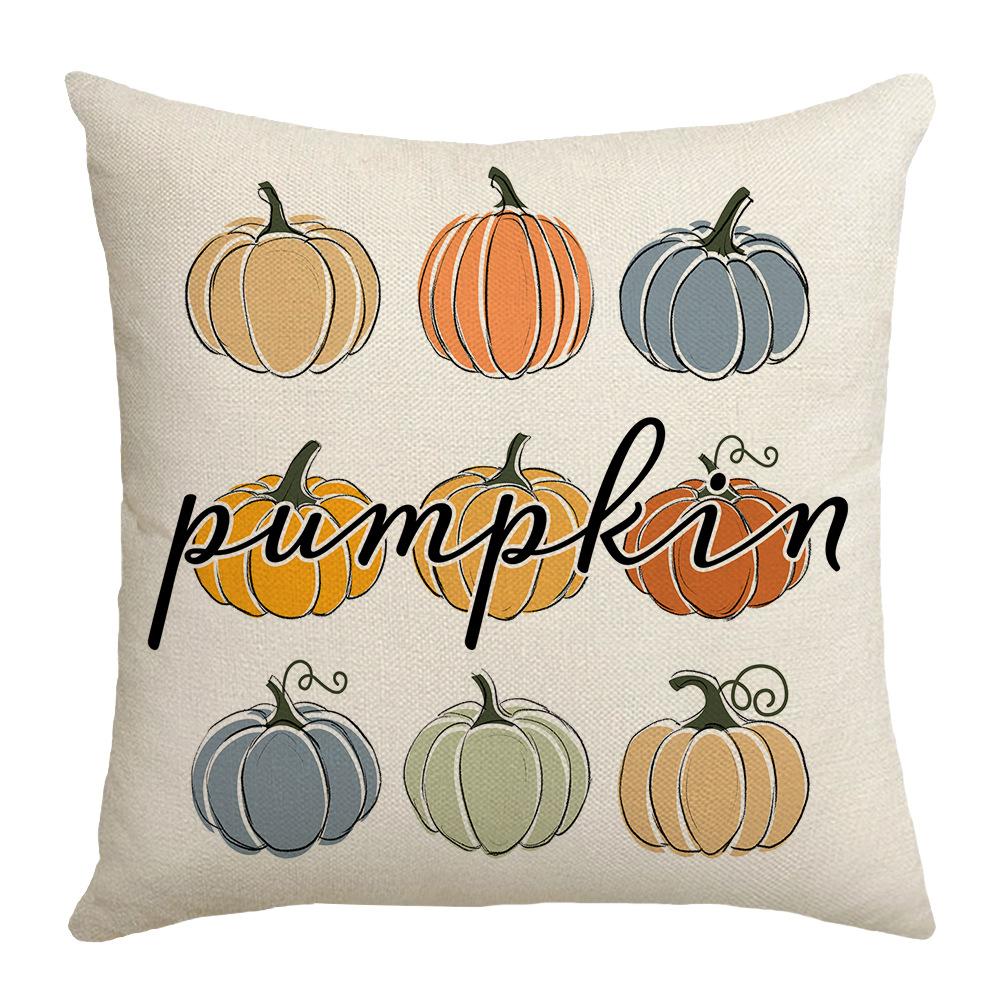 New Autumn Maple Leaf Pumpkin Pillow Cover Living Room Sofa Bedroom Printed Home Pillow Cover Cushion