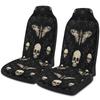Gothic Moth And Skull Pattern Designed Car Seat Cover Set For Most Cars, Fashion Comfortable Car Seat Protector Covers Full Set